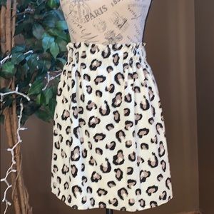 High waisted leopard print mini skirt